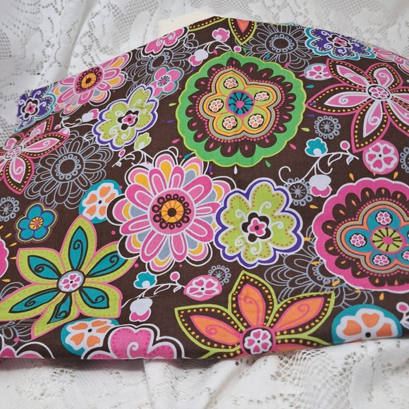 Floral Fabric Brown Pink Green Craft Quilting Sewing Material 1/2 Yard - Picture 1 of 4